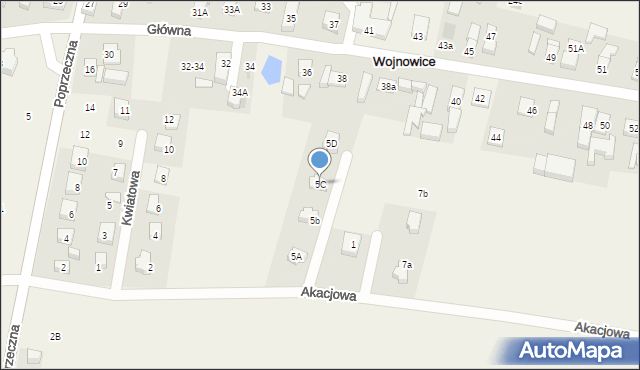 Wojnowice, Akacjowa, 5C, mapa Wojnowice