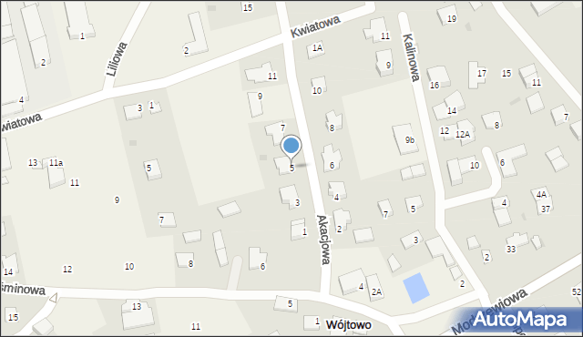 Wójtowo, Akacjowa, 5, mapa Wójtowo