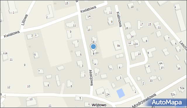 Wójtowo, Akacjowa, 6, mapa Wójtowo