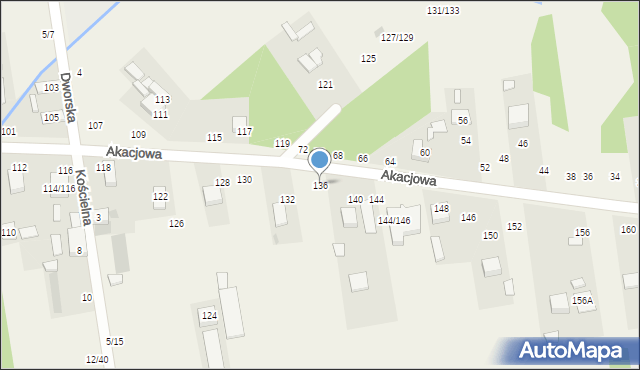 Wola Hankowska, Akacjowa, 136, mapa Wola Hankowska