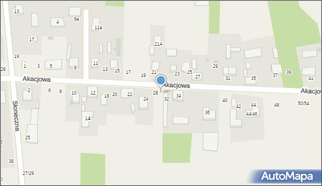 Wola Hankowska, Akacjowa, 30, mapa Wola Hankowska