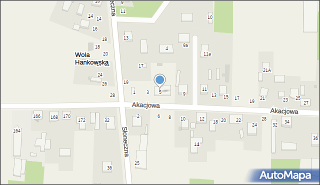 Wola Hankowska, Akacjowa, 5, mapa Wola Hankowska
