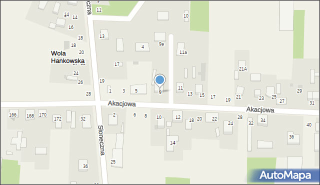 Wola Hankowska, Akacjowa, 9, mapa Wola Hankowska