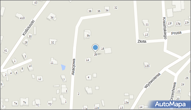 Wolbrom, Akacjowa, 16, mapa Wolbrom