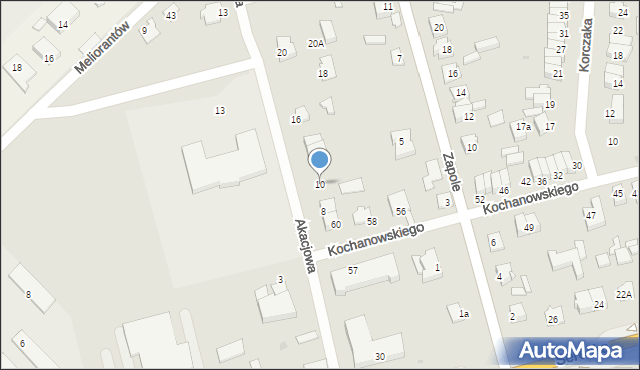 Wyszków, Akacjowa, 10, mapa Wyszków