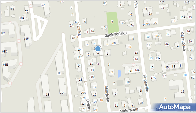 Ząbki, Akacjowa, 2A, mapa Ząbki