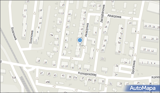 Żagań, Akacjowa, 4, mapa Żagań