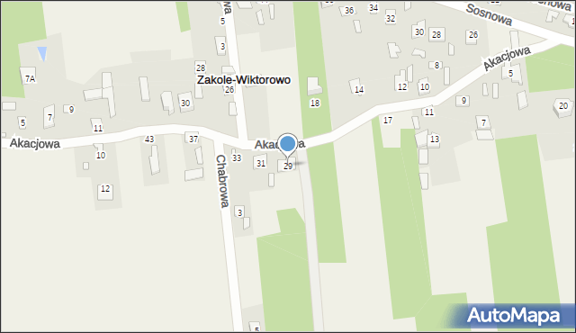 Zakole-Wiktorowo, Akacjowa, 29, mapa Zakole-Wiktorowo