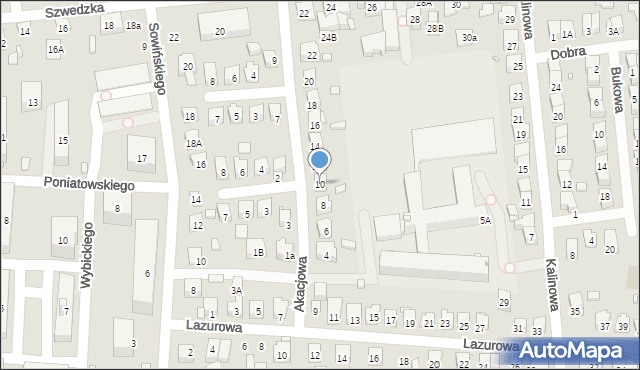 Zamość, Akacjowa, 10, mapa Zamościa