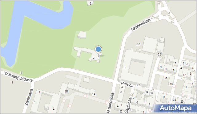 Zamość, Akademicka, 3, mapa Zamościa