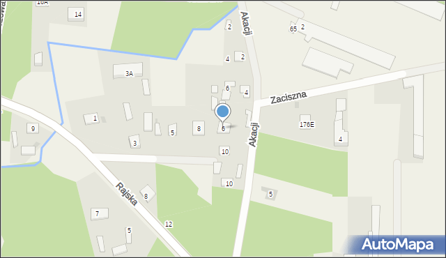 Żanęcin, Akacji, 6, mapa Żanęcin
