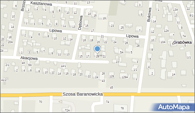 Zaścianki, Akacjowa, 19, mapa Zaścianki
