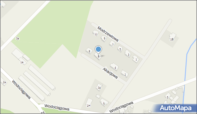 Zawada, Akacjowa, 6, mapa Zawada