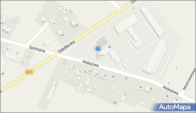 Żelków-Kolonia, Akacjowa, 1, mapa Żelków-Kolonia