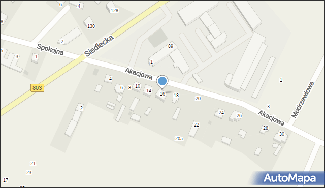 Żelków-Kolonia, Akacjowa, 16, mapa Żelków-Kolonia