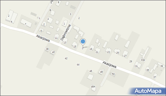 Żelków-Kolonia, Akacjowa, 17, mapa Żelków-Kolonia