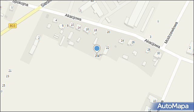 Żelków-Kolonia, Akacjowa, 20a, mapa Żelków-Kolonia