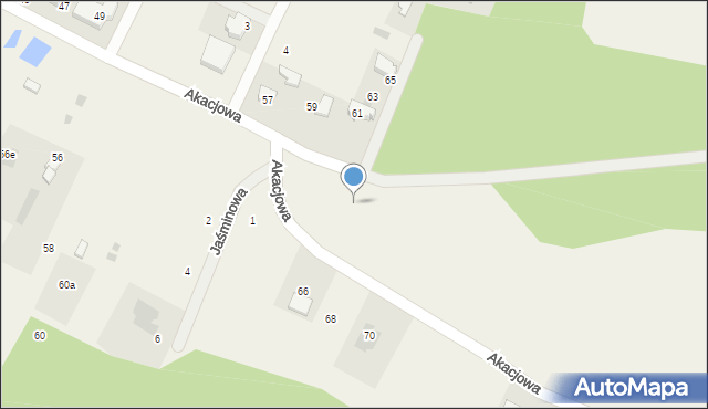 Żelków-Kolonia, Akacjowa, 69, mapa Żelków-Kolonia