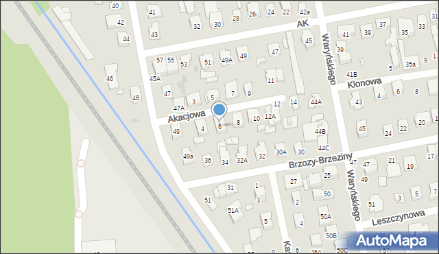 Zielonka, Akacjowa, 6, mapa Zielonka