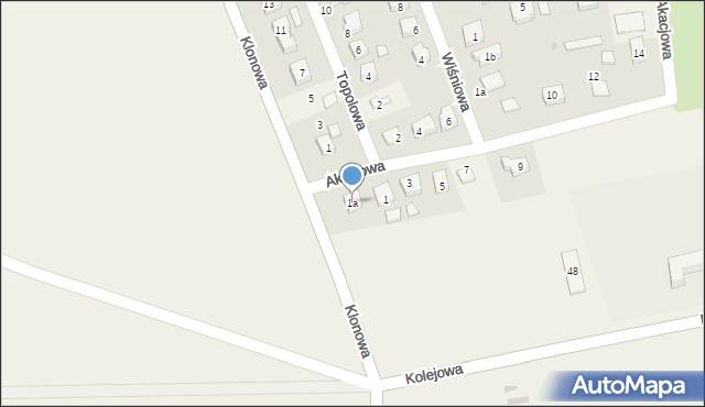 Żurawice, Akacjowa, 1a, mapa Żurawice