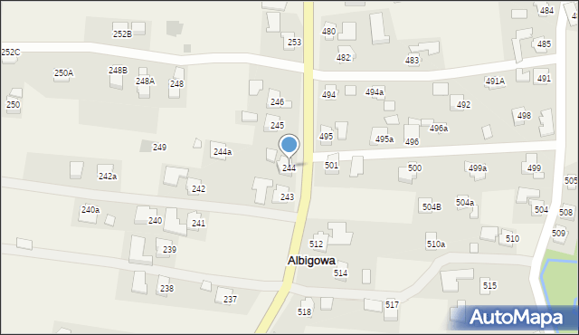 Albigowa, Albigowa, 244, mapa Albigowa