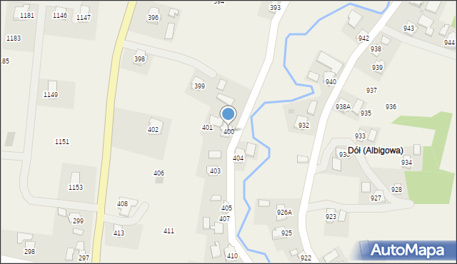 Albigowa, Albigowa, 400, mapa Albigowa