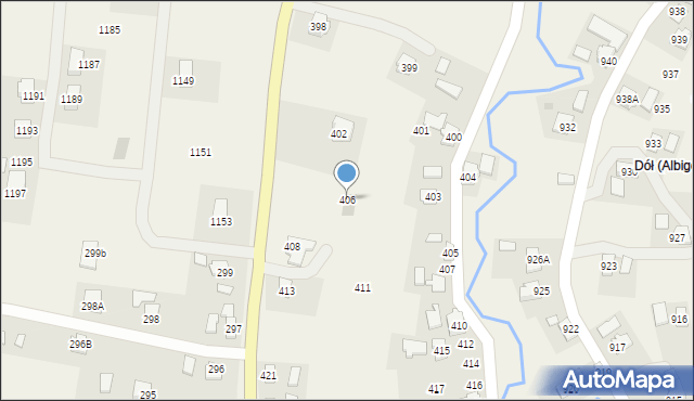 Albigowa, Albigowa, 406, mapa Albigowa