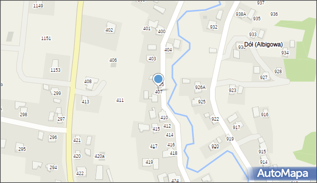 Albigowa, Albigowa, 407, mapa Albigowa