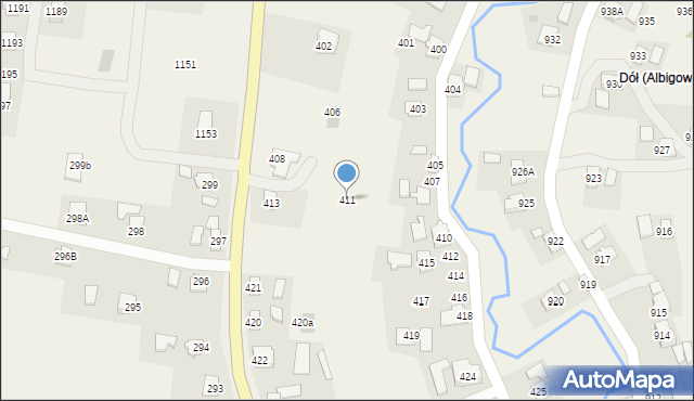 Albigowa, Albigowa, 411, mapa Albigowa