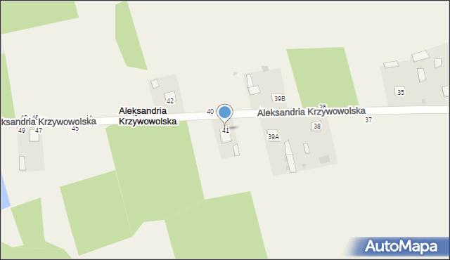 Aleksandria Krzywowolska, Aleksandria Krzywowolska, 41, mapa Aleksandria Krzywowolska