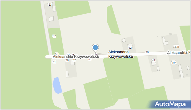 Aleksandria Krzywowolska, Aleksandria Krzywowolska, 44, mapa Aleksandria Krzywowolska