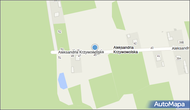 Aleksandria Krzywowolska, Aleksandria Krzywowolska, 45, mapa Aleksandria Krzywowolska