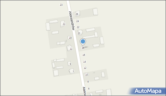 Aleksandrów, Aleksandrów, 18, mapa Aleksandrów