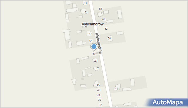 Aleksandrów, Aleksandrów, 51, mapa Aleksandrów
