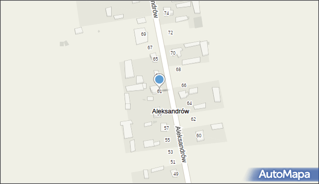 Aleksandrów, Aleksandrów, 61, mapa Aleksandrów