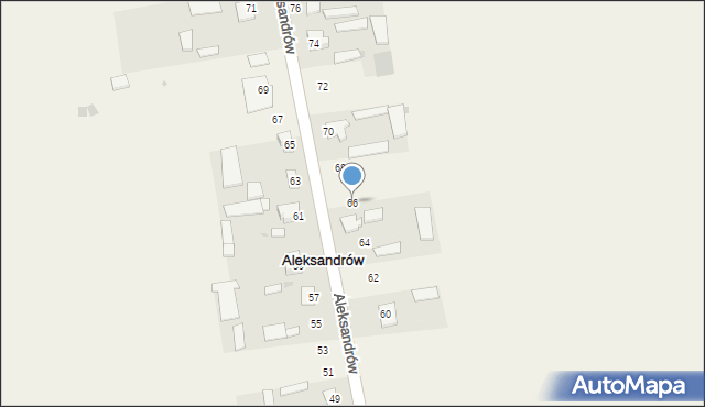 Aleksandrów, Aleksandrów, 66, mapa Aleksandrów
