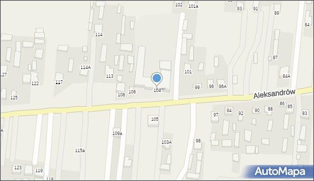 Aleksandrów, Aleksandrów, 104, mapa Aleksandrów