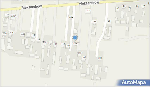 Aleksandrów, Aleksandrów, 107A, mapa Aleksandrów