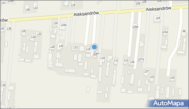 Aleksandrów, Aleksandrów, 118, mapa Aleksandrów