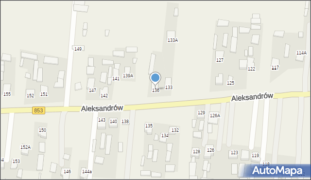 Aleksandrów, Aleksandrów, 136, mapa Aleksandrów