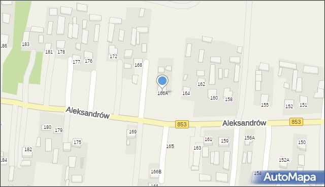 Aleksandrów, Aleksandrów, 166A, mapa Aleksandrów