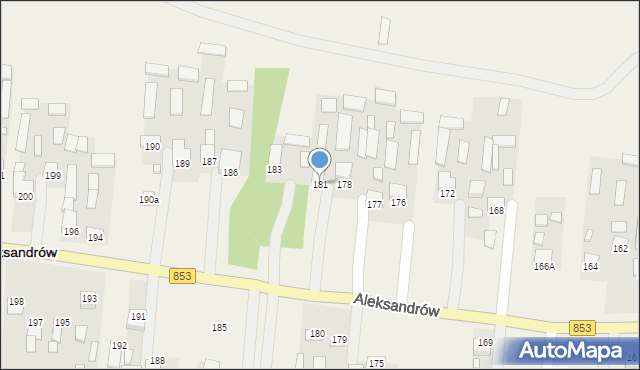 Aleksandrów, Aleksandrów, 181, mapa Aleksandrów