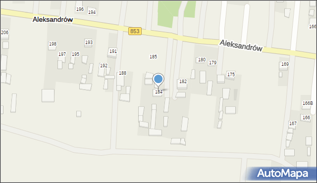 Aleksandrów, Aleksandrów, 184, mapa Aleksandrów