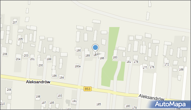 Aleksandrów, Aleksandrów, 187, mapa Aleksandrów