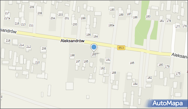 Aleksandrów, Aleksandrów, 193, mapa Aleksandrów