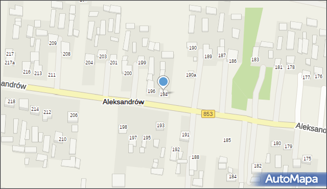 Aleksandrów, Aleksandrów, 194, mapa Aleksandrów