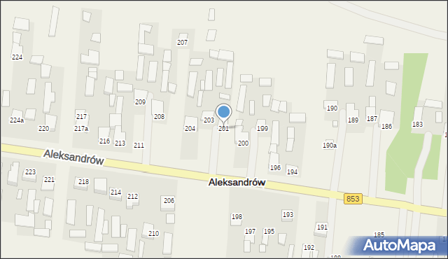 Aleksandrów, Aleksandrów, 201, mapa Aleksandrów