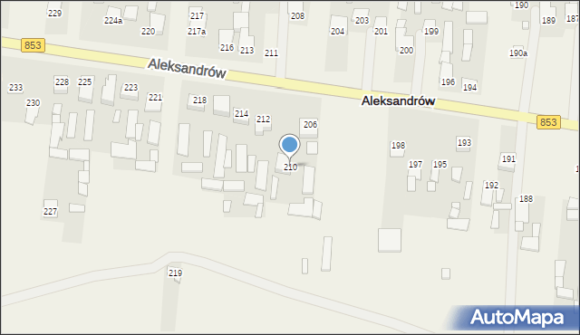 Aleksandrów, Aleksandrów, 210, mapa Aleksandrów