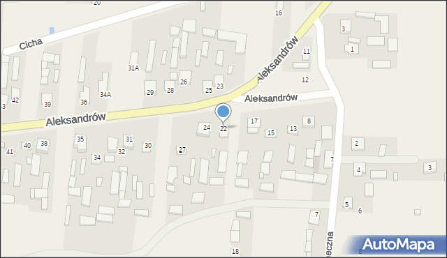 Aleksandrów, Aleksandrów, 22, mapa Aleksandrów