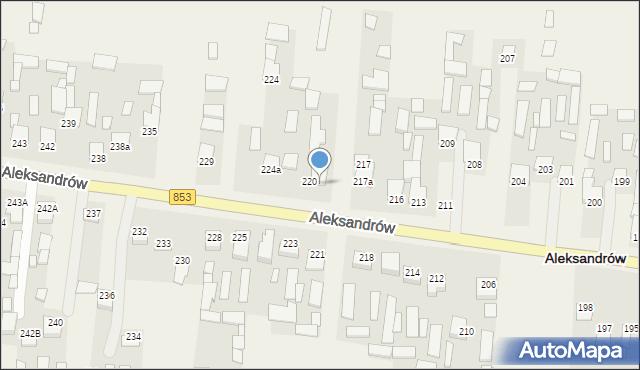 Aleksandrów, Aleksandrów, 220a, mapa Aleksandrów